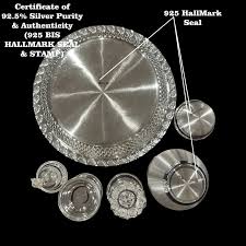925 Sterling Silver 7.0 inch Hallmarked Puja Set - 7.0" Set #02