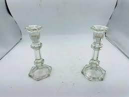 Vintage Glass Candle Holders | Chairish