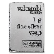 Valcambi 1 gram Silver Bar - .999 Fine Bullion - Walmart.com