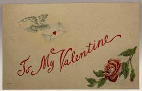 To My Valentine, Dove Carrying Letter, Rose, Vintage ...