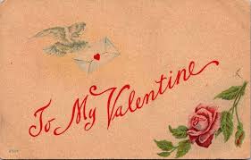 Postcard To My Valentine Rose Heart Dove Antique c1910s ...