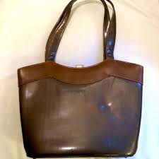 Bags | Vintage Patent Leather 5searly 60s Brown Purse | Poshmark
