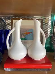 Royal Haeger Matte White Ewer Pitcher Bud Vase Set - Etsy