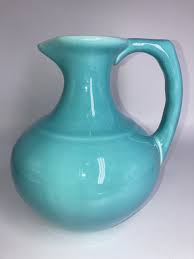 Vintage Pottery Turquoise Pitcher McCoy? Gorgeous Feels Good ...