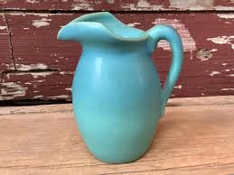 Van Briggle Pottery Pitcher 1940's Turquoise Blue Signed ...