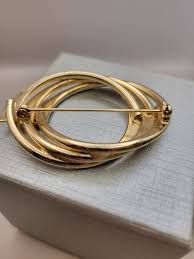 1960s Triple Oval Pin - Vintage Gold Tone Geometric Shapes ...