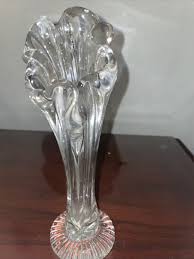 Vtg Mid Century Modern Clear Swung Art Glass Flower Bud Vase ...