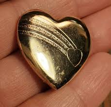 Variety Club USA '98 Shooting Heart Engraved Gold Tone Heart ...