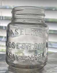 Vintage Vaseline Clear Glass Bottle Jar Embossed ...