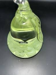 Murano Style Art Glass Green Pear Fruit Green Stem Hand ...