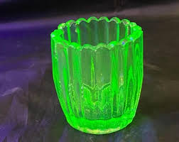 Fenton Satin Vaseline Uranium Glass Toothpick Holder - Etsy