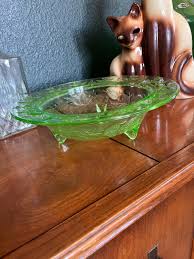 Vaseline Uranium Glass, Antique US Glass Company Rose and ...