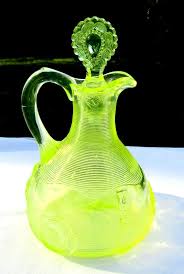 Vintage Greentown Indiana Dewey Vaseline Uranium Cruet and ...