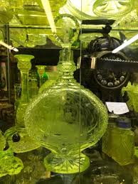 VASELINE NON-BLACK LIGHT EXTRAVAGANZA!!! Pictured are Vaseline Glass Collectors, Inc. members Erich and Ida Martin. Their collection can be viewed at the Hawley Antique Exchange, located at 209 Bellemonte Avenue, Route 6,