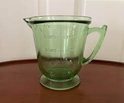 VTG T & S Torrington Handimade Green Vaseline Glass 4 Cups ...