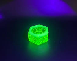 Vintage Lenox Inc Vaseline Uranium Pressed Art Glass Puff Diamond Beaded Heavy Votive Pen Paperclip Holder Circa 1970's - Etsy