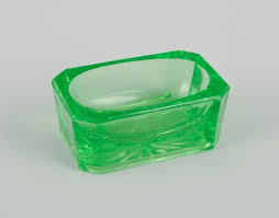 Fåglavik Glasbruk, Sweden. Five salt cellars in green and yellow glass. For Sale at 1stDibs
