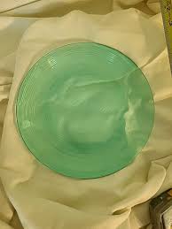 Vintage Arcoroc France Turquoise/Aqua Glass Jardiniere 9 1/2" Luncheon Plates #9 | eBay