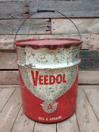 Veedol 5 Gallon Oils & Grease Motor Oil Can Bucket With ...