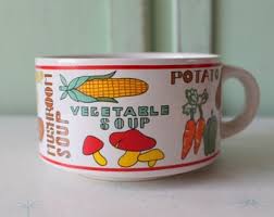 Vintage Vegetable Soup Mug Bowl | Retro 60s 70s Kitsch Coffee Tea Cup | Bright Kitchen Drinkware | Mid Century Soup Serving Dish Collectible - Etsy
