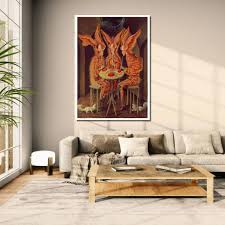 Surreal Winged Figures Art Print: Dark Academia Gothic Home ...