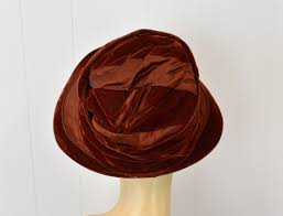 1920s Rust Velvet Soutache Embroidered Flapper Cloche Hat - Etsy