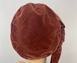 1920s Rust Velvet Bow Cloche Flapper Hat Cap — Canned Ham ...