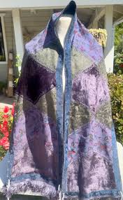 Purple and Green Velvet Patchwork Tallit - Etsy