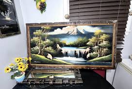 Black Velvet, Wall Hanging, Tapestry, MCM, Original, Wood ...