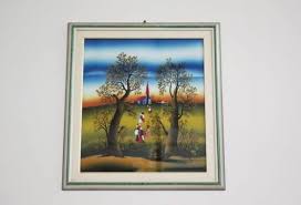 1991 Mugosa Naïve Art Triptych - Original Oil on Canvas Paintings ( set of 3 ) For Sale at 1stDibs