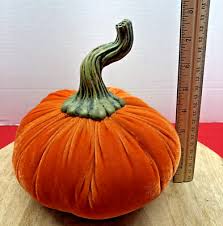 VTG Velvet Pumpkin Plush Fabric Fall Autumn Cabin Decor ...