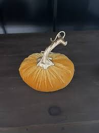Fall velvet suede pumpkin knitted harvest autumn decor gold ...