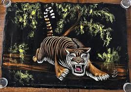 Original Tiger Painting On Velvet Unsure Of Artist | eBay