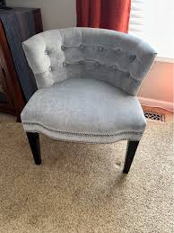 Light Blue Crush Velvet Accent Chair