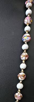 Vintage Pink/gold Venetian Wedding Cake Beaded Necklace - Etsy