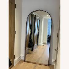 Crate & Barrrel Penarth Walnut Floor Mirror - AptDeco