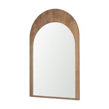 Celeste Wood Medium Arched Mirror In Light Brown by Mercana | 1StopBedrooms