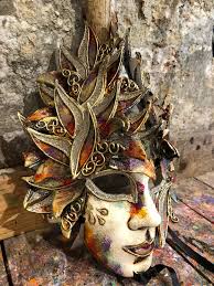Whimsical Venetian Carnival Mask Full of Floral Decorations and Glitter - Hand-decorated Venetian Mask - Etsy UK