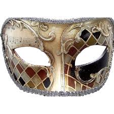 Vintage Venetian carnival mask papier mache wearable half ...