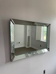 Vintage Art Deco Venetian Etched Wall Mirror | Chairish