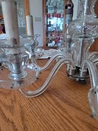 Chandelier 6 Glass Arm Vintage Candle Stick 1950's Ornate ...