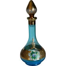Bohemian Aqua and Gold Gilt Perfume Bottle. For Sale at Ruby ...