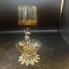 mid century hollywood regency Cast Brass And Glass Putti ...