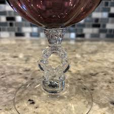 Cambridge Glass 1930's Amethyst Purple Ribbed Ivy Ball Vases ...