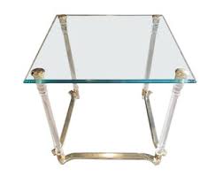 Mid-century Post-modern Hollywood Glam Cube Clear Acrylic Lucite Glass & Gilt Steel End Table Circa 1970s - Etsy