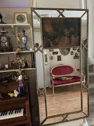 Antique French Trumeau Gold Wood With Oil Painting Tall Mirror 1900s - Etsy