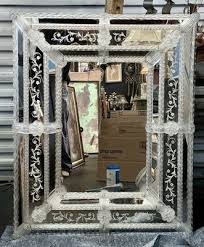 Vintage Exquisite Venetian Italian Murano Etched Glass Wall Mirror 40” X 33” | eBay