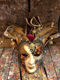 Venetian Jester Mask - Hand-drawn and Decorated - Joker ...