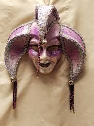 Lavender Ceramic Male Jester Mask