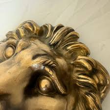 Large Antique Solid Brass Lion Head Door Knocker For Sale at ...